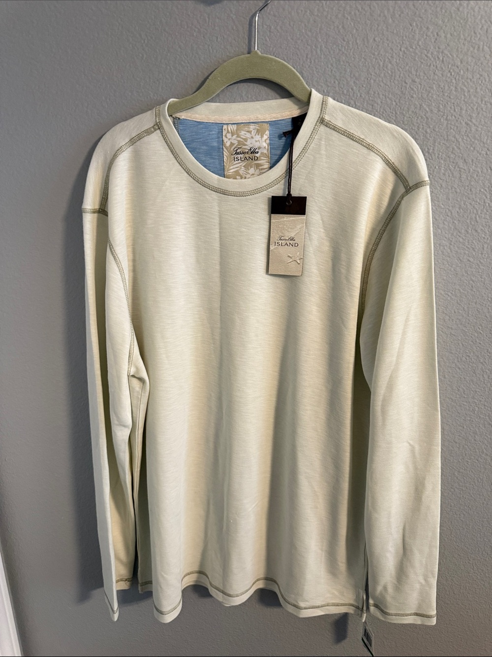 NWT Tasso Elba Cream Crewneck Shirt